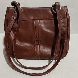 Vintage Brown Leather 1970's  Etienne Aigner Handbag