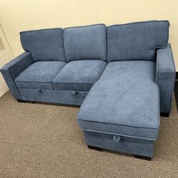Slightly Used Sectional With Cup holder And Turns Into A Bed 