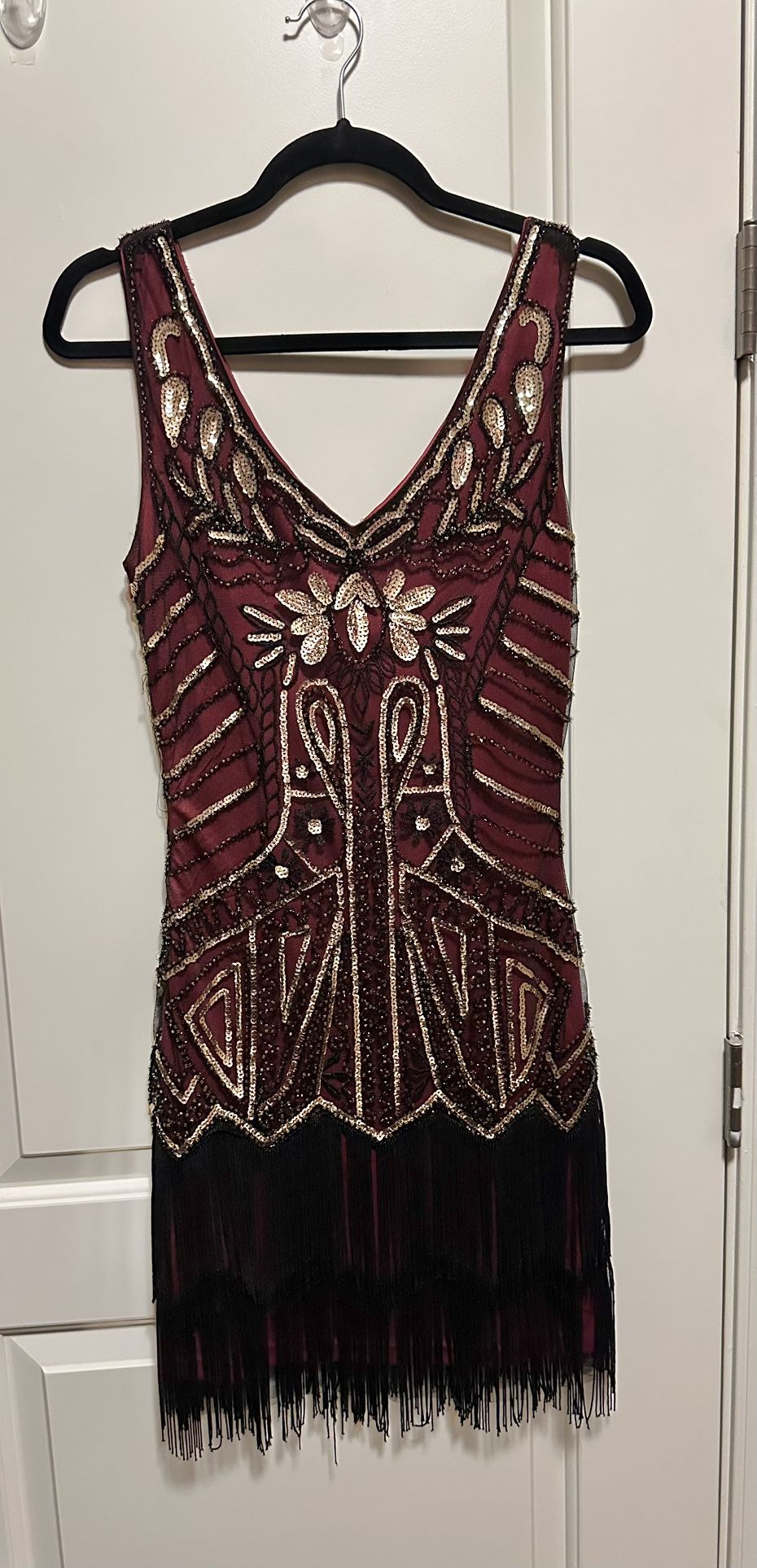 Small Red & Gold 1920 Flappers Dress Or Gatsby Dress