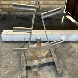 Heavy-duty A-frame Olympic Weight Plate Rack