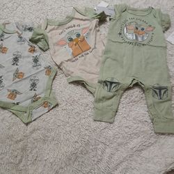 3 Piece Baby Yoda Set 3/6 Months 