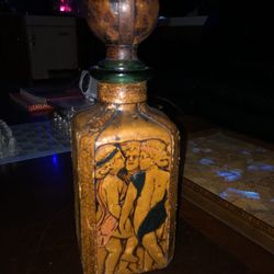 Vintage Handmade Leather Decanter 