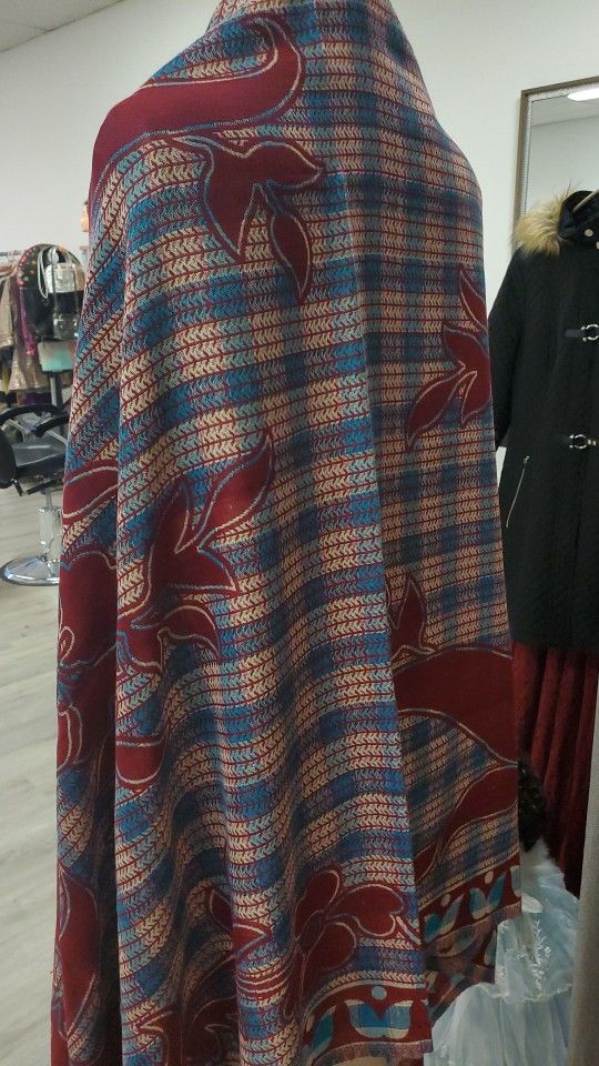 Maroon Color Big Size Shawl Brand New