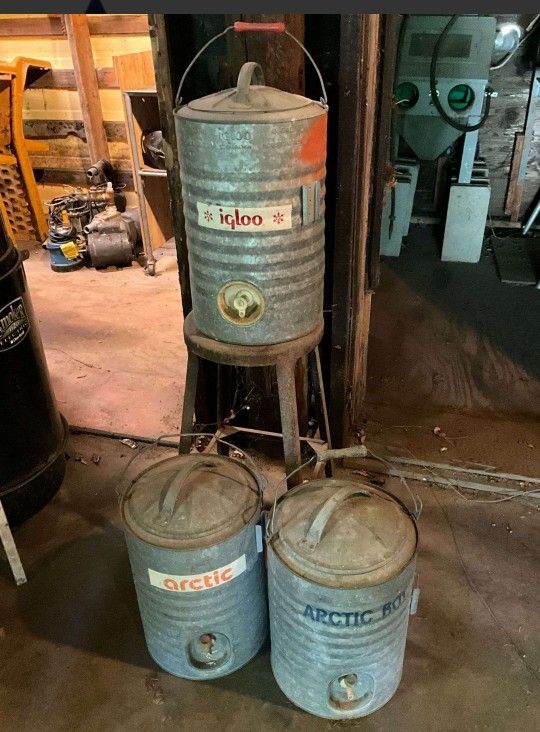 3 Vintage 3 Gallon Water Coolers