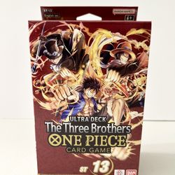 BRAND NEW SEALED. ONE PIECE CARD GAME: THE THREE BROTHERS ULTRA DECK BOX ST-13 FOR SALE. 