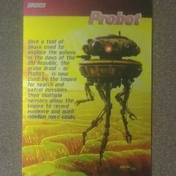 1996 Star Wars Finest Topps #90 Probot Probe Droid Droids Checklist Movie Art Collectible Vintage Trading Card Chrome Chromium