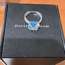 David Yurman Sterling Silver Blue Topaz Ring