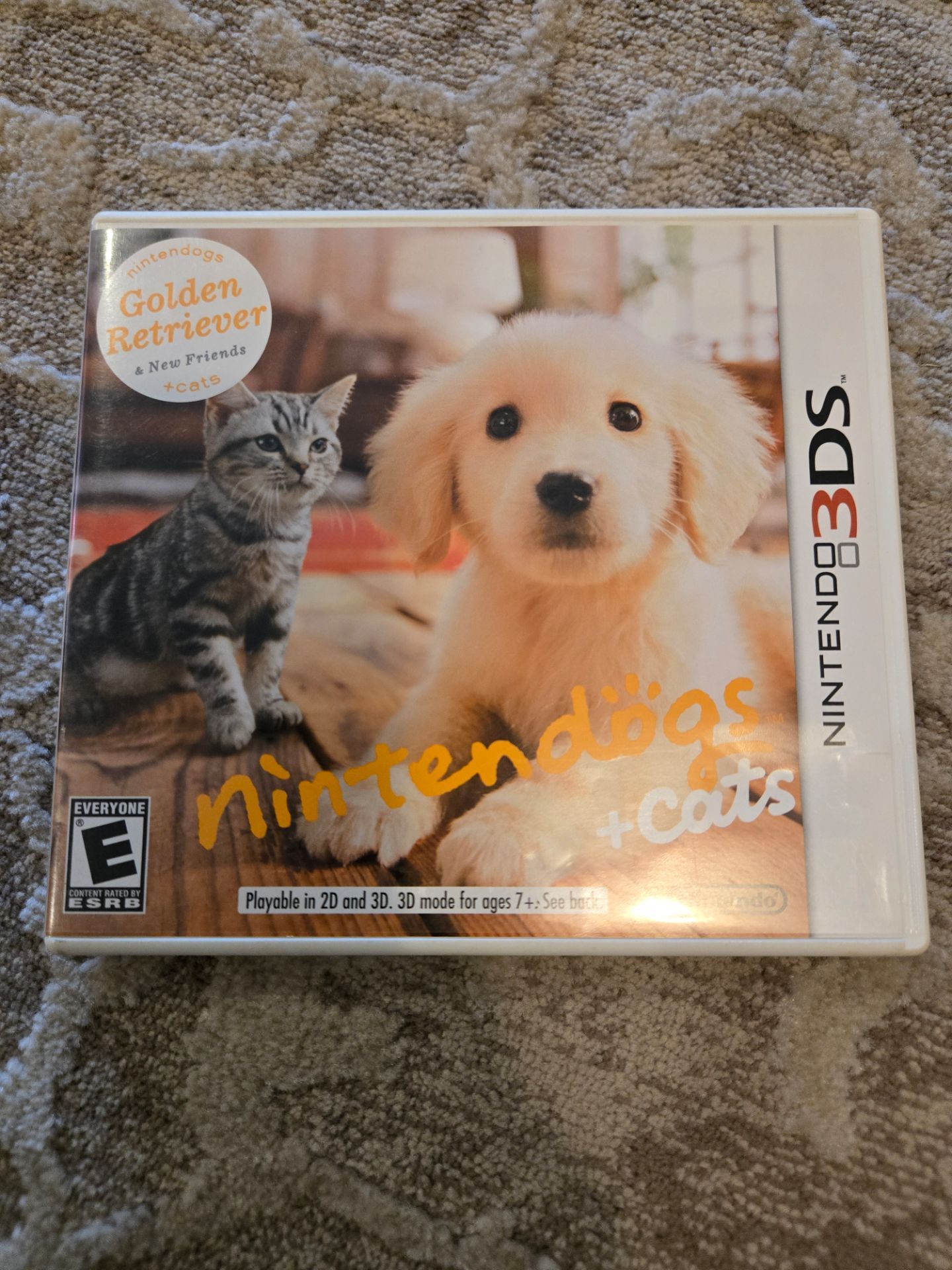 Nintendo 3DS Nintendogs + Cats Golden Retriever Video Game Preowned