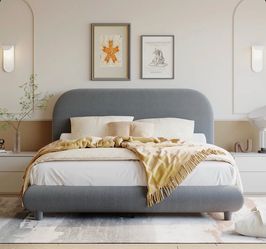 Full size upholstered bed frame
