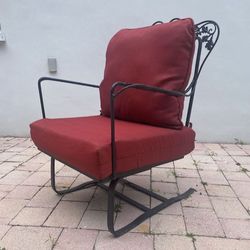 MidCentury Wrought Iron Arm Bounce Rocker Chair