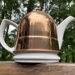 Vintage Copper Covered Teapot 