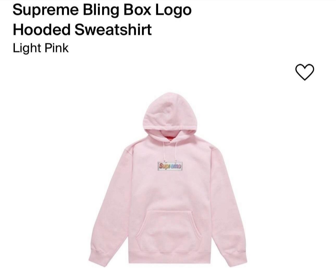 Supreme Bling Box Logo Hooded Sweatshirt  Size small Brand New