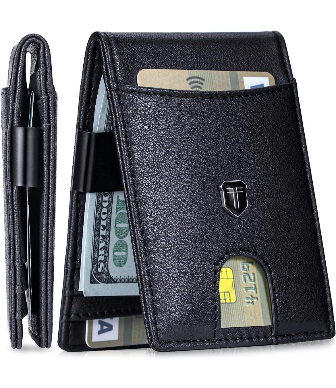 Toughergun Slim Wallet for Men Wallet with Money Clip RFID Wallet with ID Window Quick Card Front Pocket