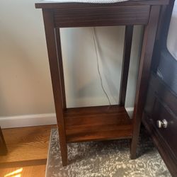 2 Dark Brown Wood Side End Tables /night Stand 