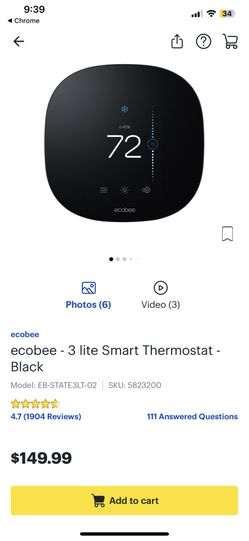 Ecobee Lite 3 Thermostat New Sealed