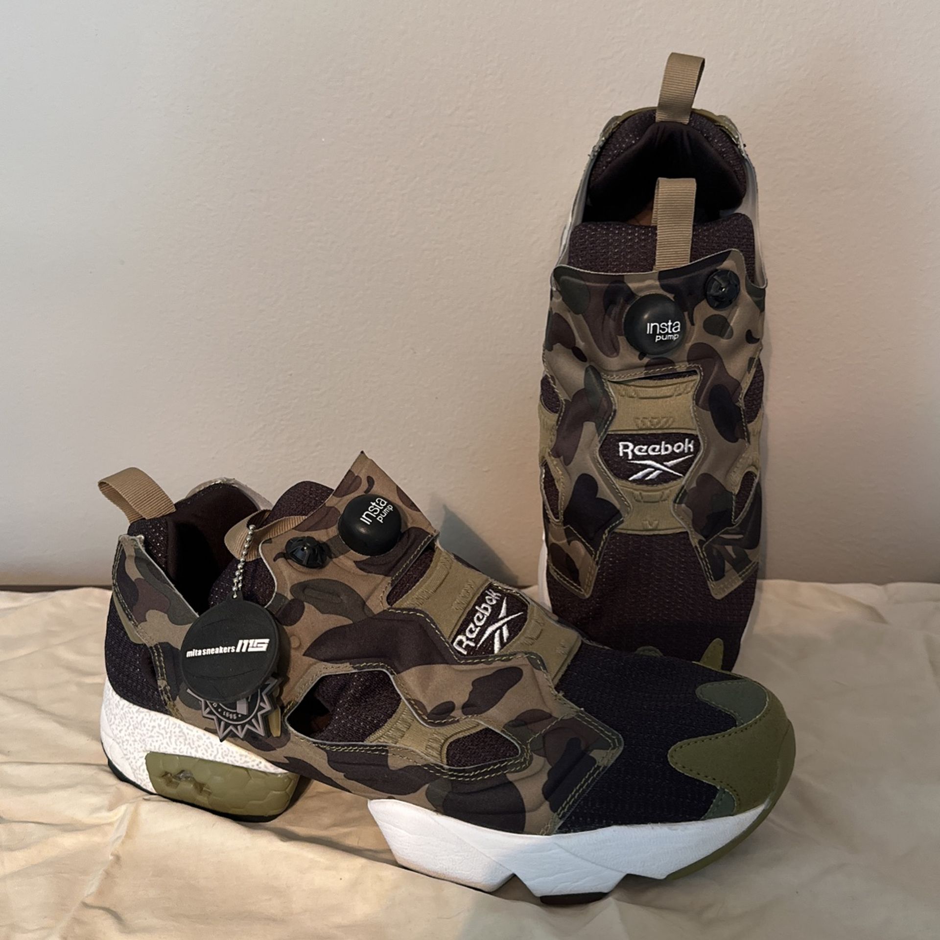 REEBOK x BAPE x MITA INSTA PUMP FURY Sz US11 CAMO V61765 APE 2014 Release
