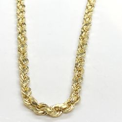 14k Oro Amarillo Cadena Torzal 