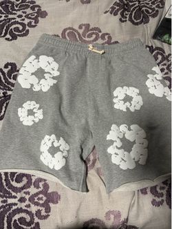 Denim shorts  size L color white and grey