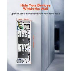 959# Structured Media Enclosure, 42-Inch, Recessed in-Wall Media Box with Cover, Wall-Mount Cable Management Box Kit, Structured Wiring Multi-Media Ca