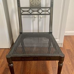 Antique desk chair with Cane Seat And Painted Details