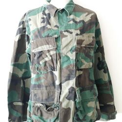 Vintage Army Camouflage Shirt Jacket Size Medium Regular 8415-01-184-1330