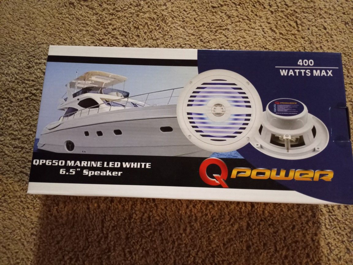 Q POWER/ QP650 MARINE LED WHITE 6.5 SPEAKERS 