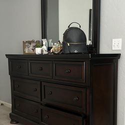 Dresser, Mirror, Two Side Tables 