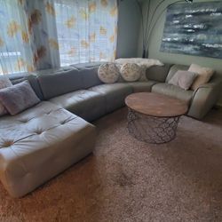 Leather Couch, 6 Piece