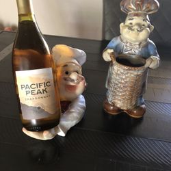 Chef Wine Holder & Utensil Holder 