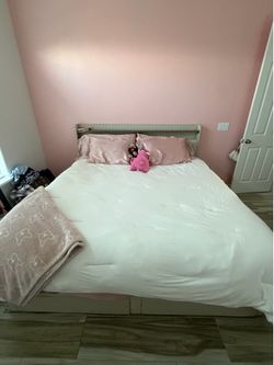 King bed frame with mattress