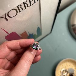 Sterling Silver Rainbow Topaz Ring