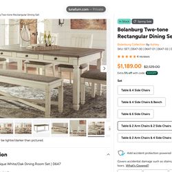 Signature design by Ashley Bolanburg 8 piece dining set