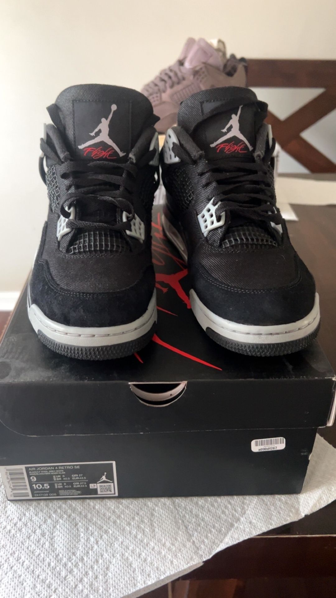 Jordan 4 Retro SE ‘ Black canvas’ SIZE 9 Men DH7138-006