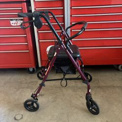 Rolling Walker with Seat & Storage – Foldable Mobility Walker