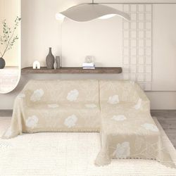 Sectional Couch Covers – 2-Piece L-Shape Sofa Protector, Beige