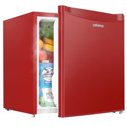 1.7 Cu.ft Mini Fridge with Freezer, Dorm Essentials, Adjustable Thermostat, Energy Saving, Low Noise, Single Door Compact Refrigerator for Dorm, Offic