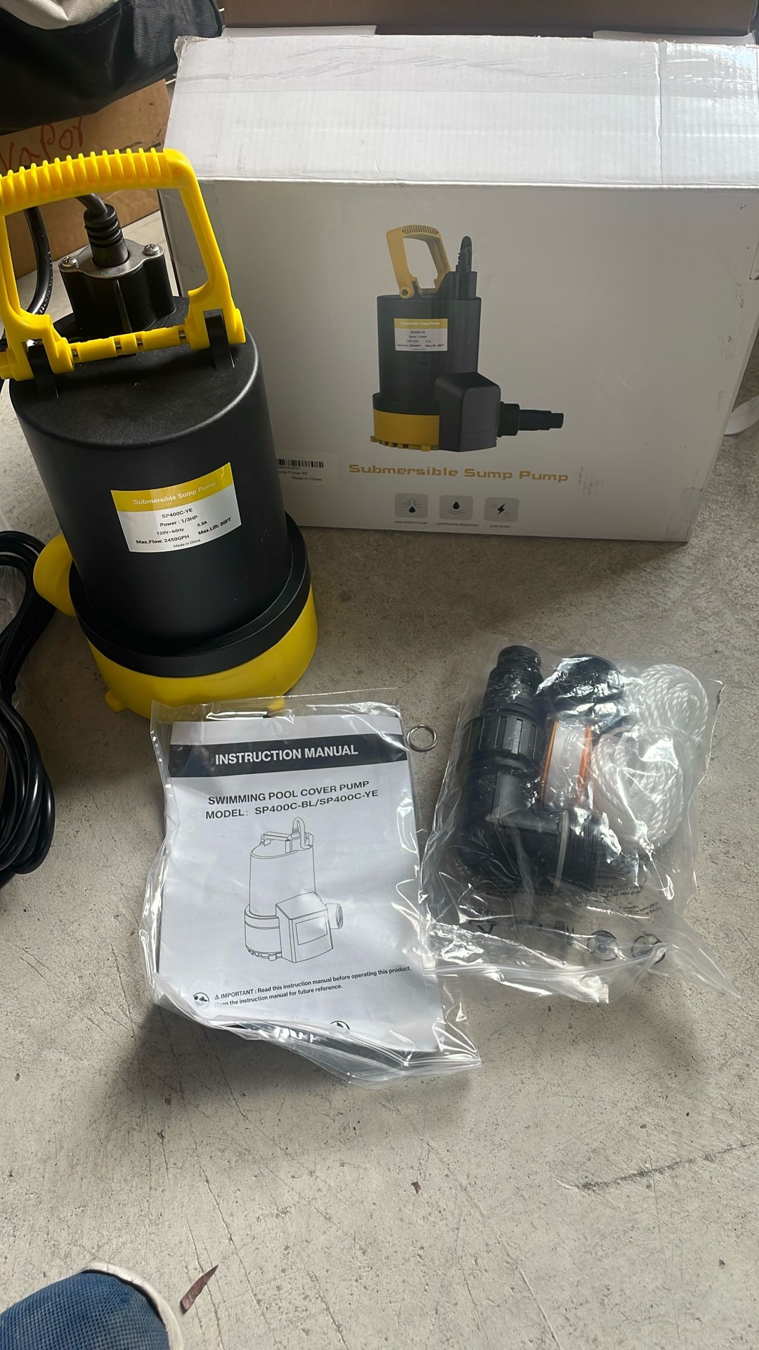 Submersible Sump Pump 1/3Hp