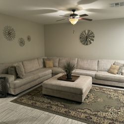 5 PIECE LARGE SOFA SET w/OTTOMON FOR SALE