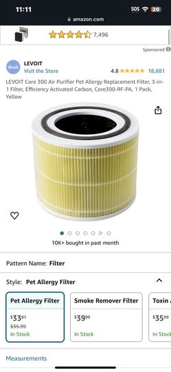 Levoit 3-Stage Pet Allergy Filter