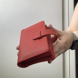 Vintage Leather Red Wallet Clutch