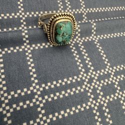 NWT blue copper turquoise 925 sterling silver ring 💍 7 