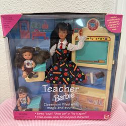 Rare 1995 Mattel Teacher Barbie doll set