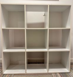 White 9-Cube Storage Shelf Unit