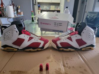 Air JORDAN RETRO 6 WHT/RED/BLK SIZE 6.5