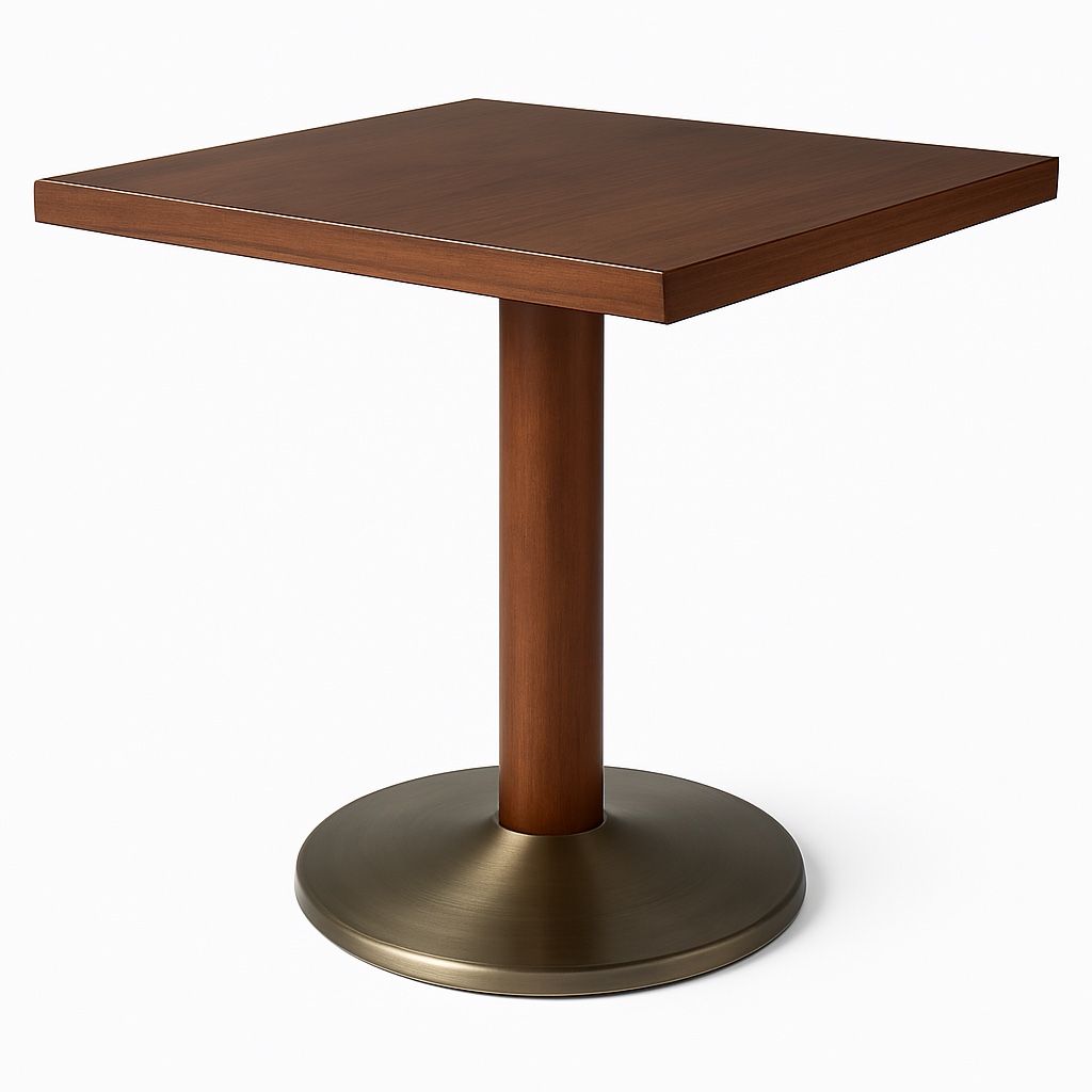 Commercial Café Table – Solid Wood + Heavy Base