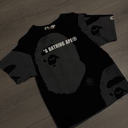 Bape Tee Black & Grey Big Heads