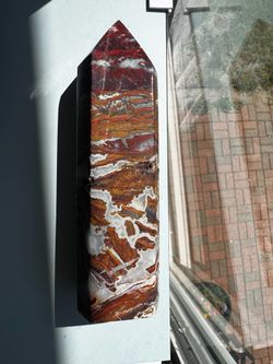 Large Red Jasper / Banded Agate Crystal Tower – 490g – 6.3”