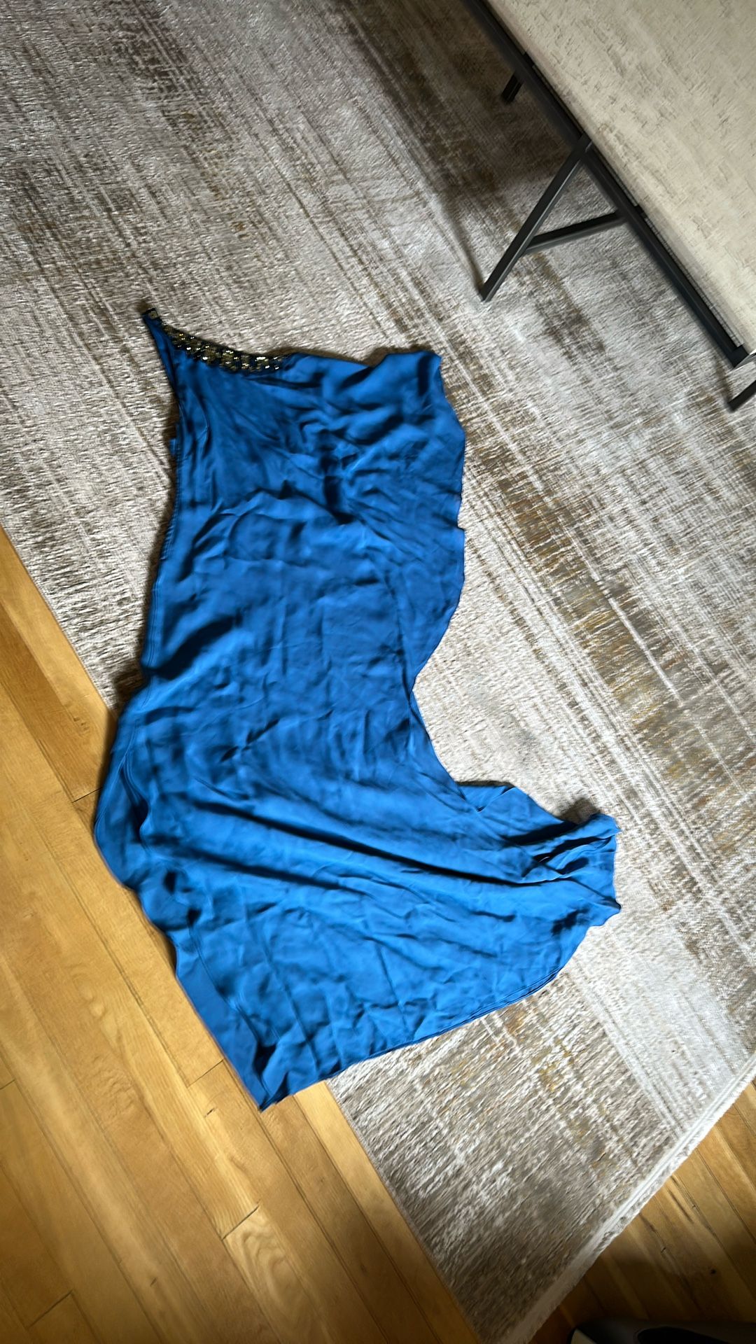 Blue One Shoulder Evening Dress