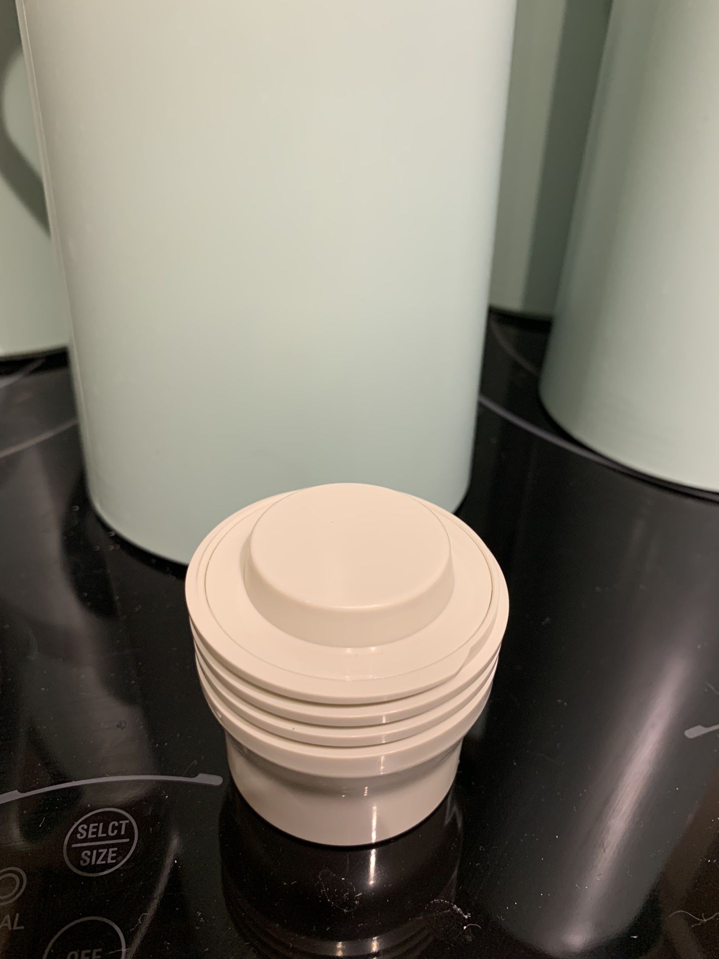 BEHÖVD Vacuum flask, light green/beige, 34 oz - IKEA