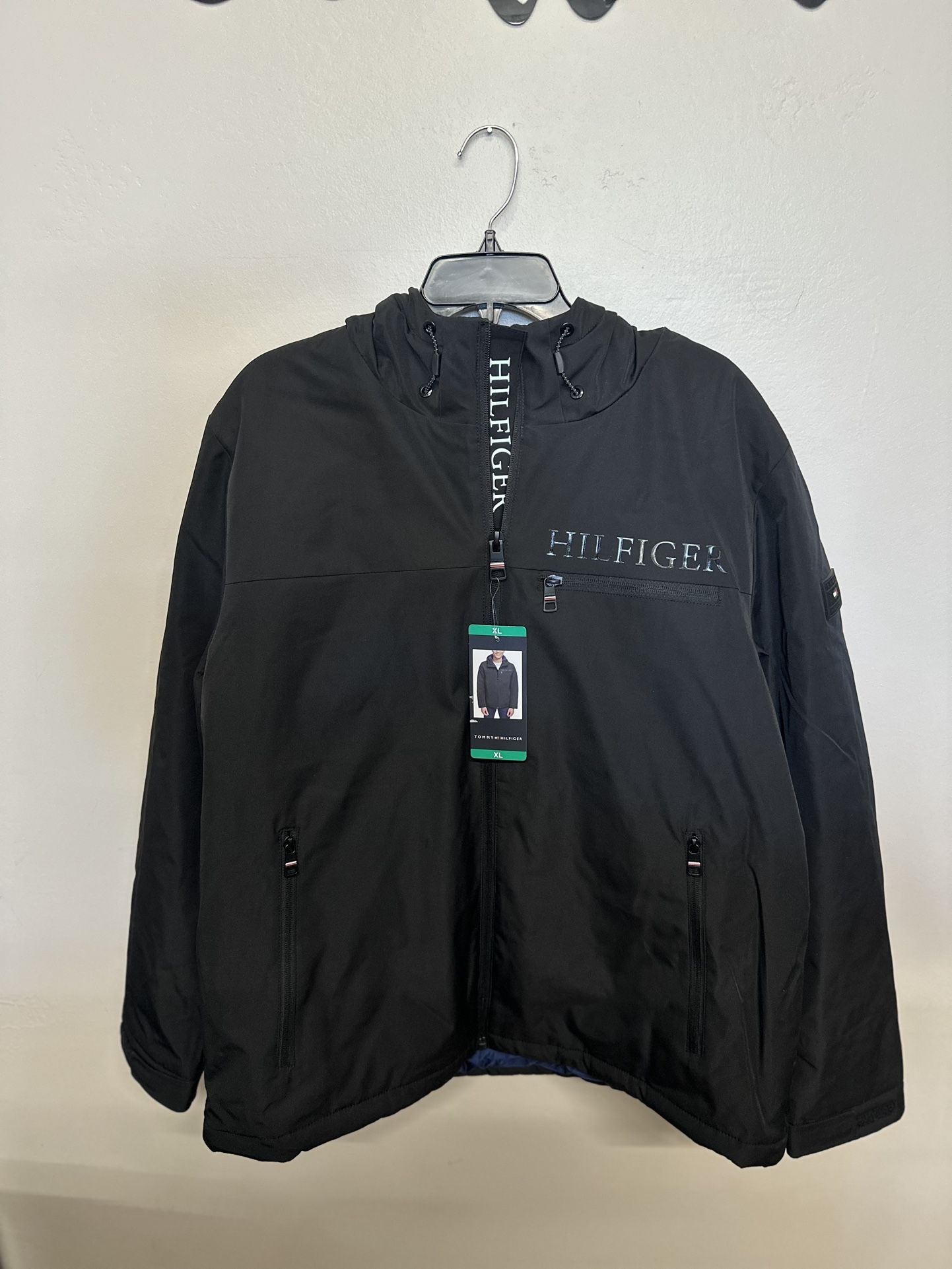 Men Tommy Hilfiger Black Jacket Size Extra Large